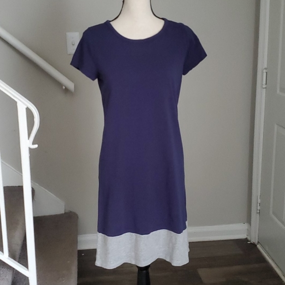 Boden Slub Colorblock Short Sleeve T Shirt Dress - Picture 2 of 8